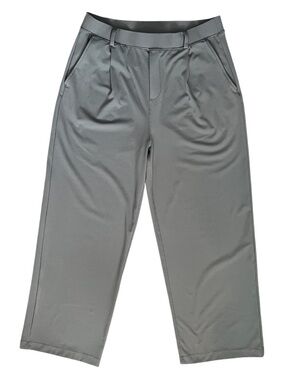 Reflex Knit Pleated Trouser Pant Grey Size Large